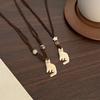 Cats Pendant Necklace Adjustable Flocking Rope Clavicle Chain Unique Gift For Cats Lovers And Fashion Enthusiasts