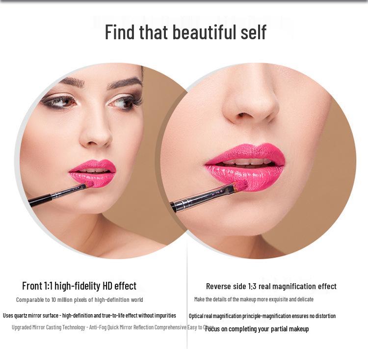 Dual-Sided Retractable Wall-Mounted Makeup Mirror - Self-Adhesive, No Drilling Required