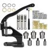 TeamSky Hand Grommet 3 Hook and Loop Riveting 1500 Grommets and Rolling Base Press, Press, Dies, Tool, Eyelets, (Black)