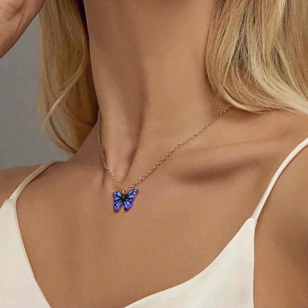 Fashion Latest Stylish Butterfly Jewellery Necklace Set for Women Pendant Necklace Gifts for Girls