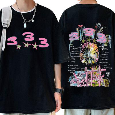 Swedish Bladee 333 T-shirts Skate Drain Gang Music Album Graphic Print Tee Shirt Men's Short Sleeve T-shirt Hip Hop Streetwear