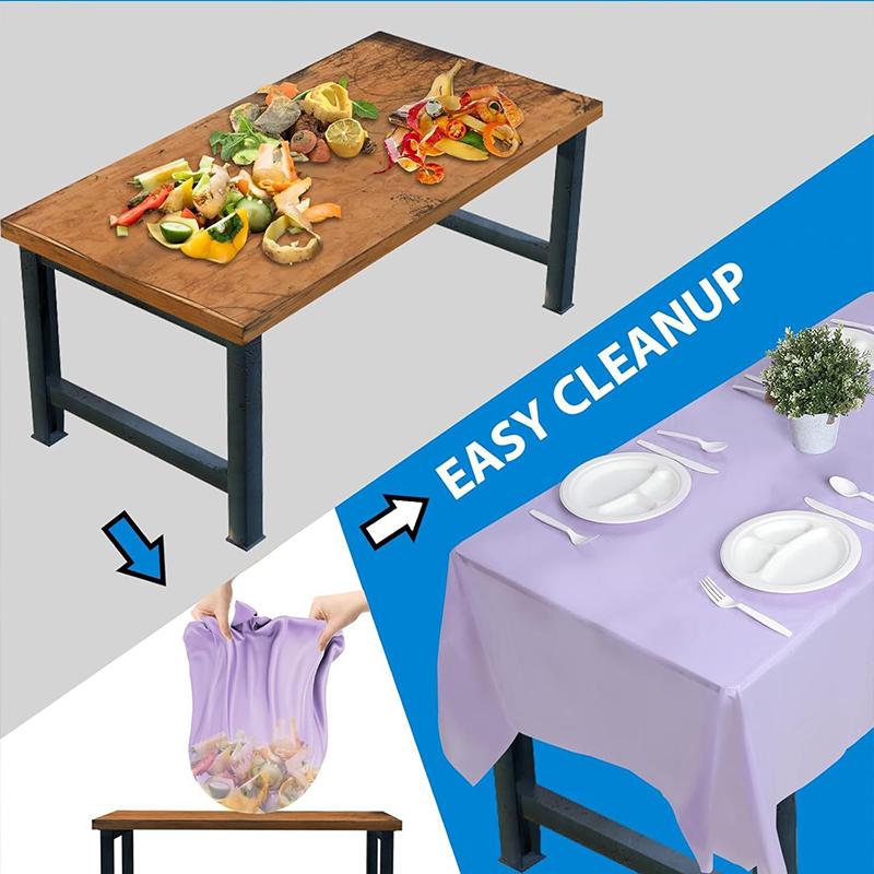 Plastic Disposable Solid Color Tablecloth Cover Cloth Wipe Clean Rectangle Party Wedding Christmas Birthday Wedding Christmas