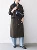 Ships Any A-Line Long Coat with Stand Collar, 724160030, Olive, One Size