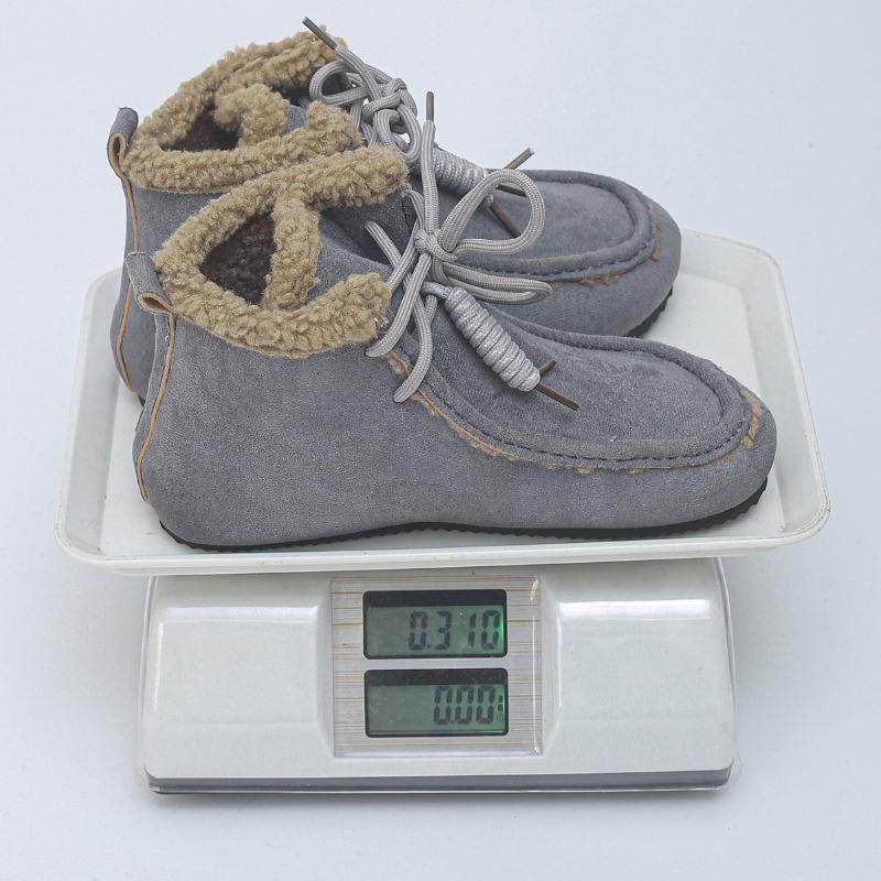 New Large-sized Short-top Cotton Shoes, Women's Fleece Casual Warm Lace-up Snow Boots