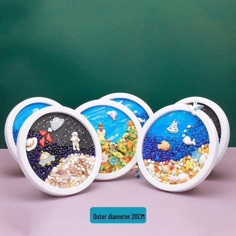 

Детский набор для творчества «Круглая фоторамка своими руками» с кремовым клеем для занятия «родитель-ребенок»