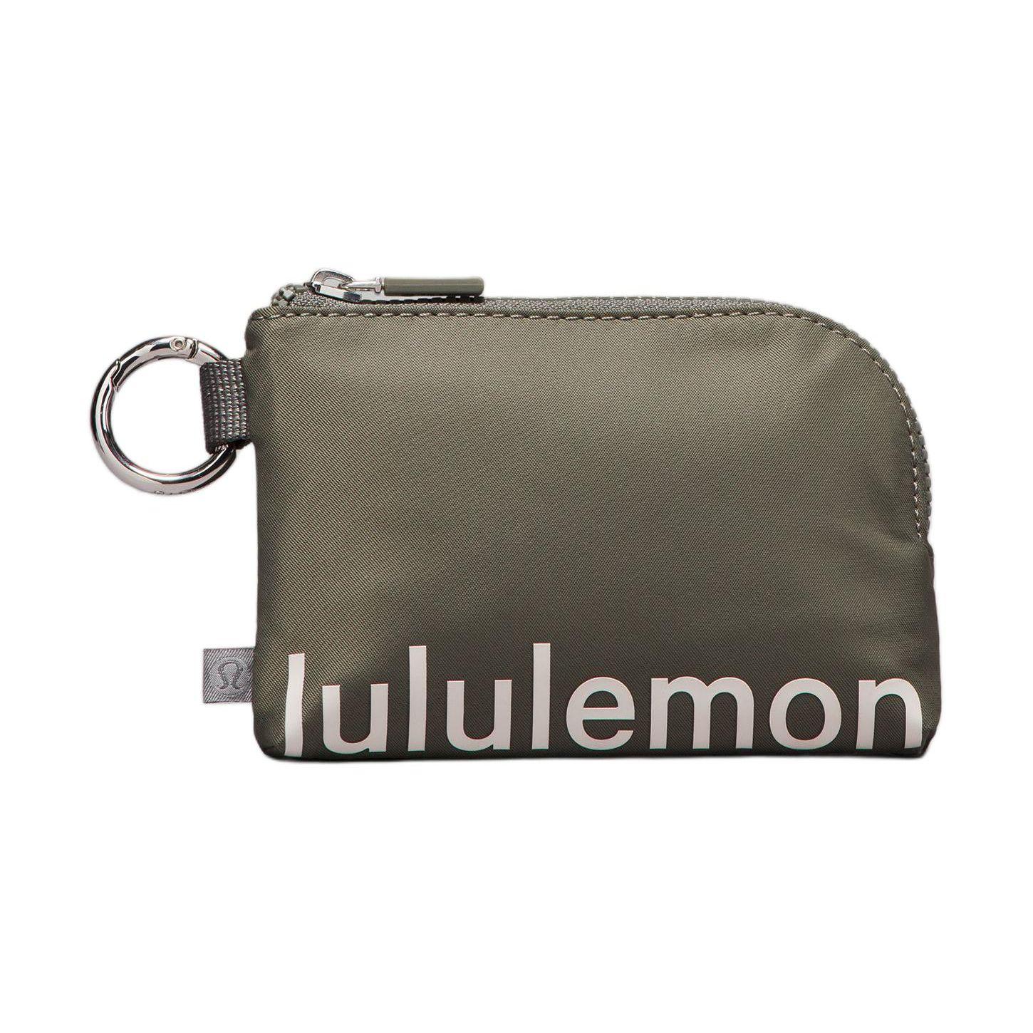 Lululemon Clippable Zippered Nylon Card Holder Women Accessories Gray-Sage White Opal LW9FDAS-258545 Gray Sage & White Opal