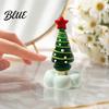Handmade Glass Crafts Christmas Tree Ornament with Star Top And Colorful Bead Details Handcrafted Holiday Table Decor Desktop Rotating Figurine