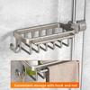Bathroom Non Perforated Shower Storage Rack Shower Rod Rack Soap and Shampoo Storage Rack