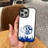 Klassische S-Schalke-es 04 P-Muster Handyhülle Für iPhone17,16,15,14,13,12,11 Plus,Pro Max Farbige Silberbeschichtete Innenabdeckung