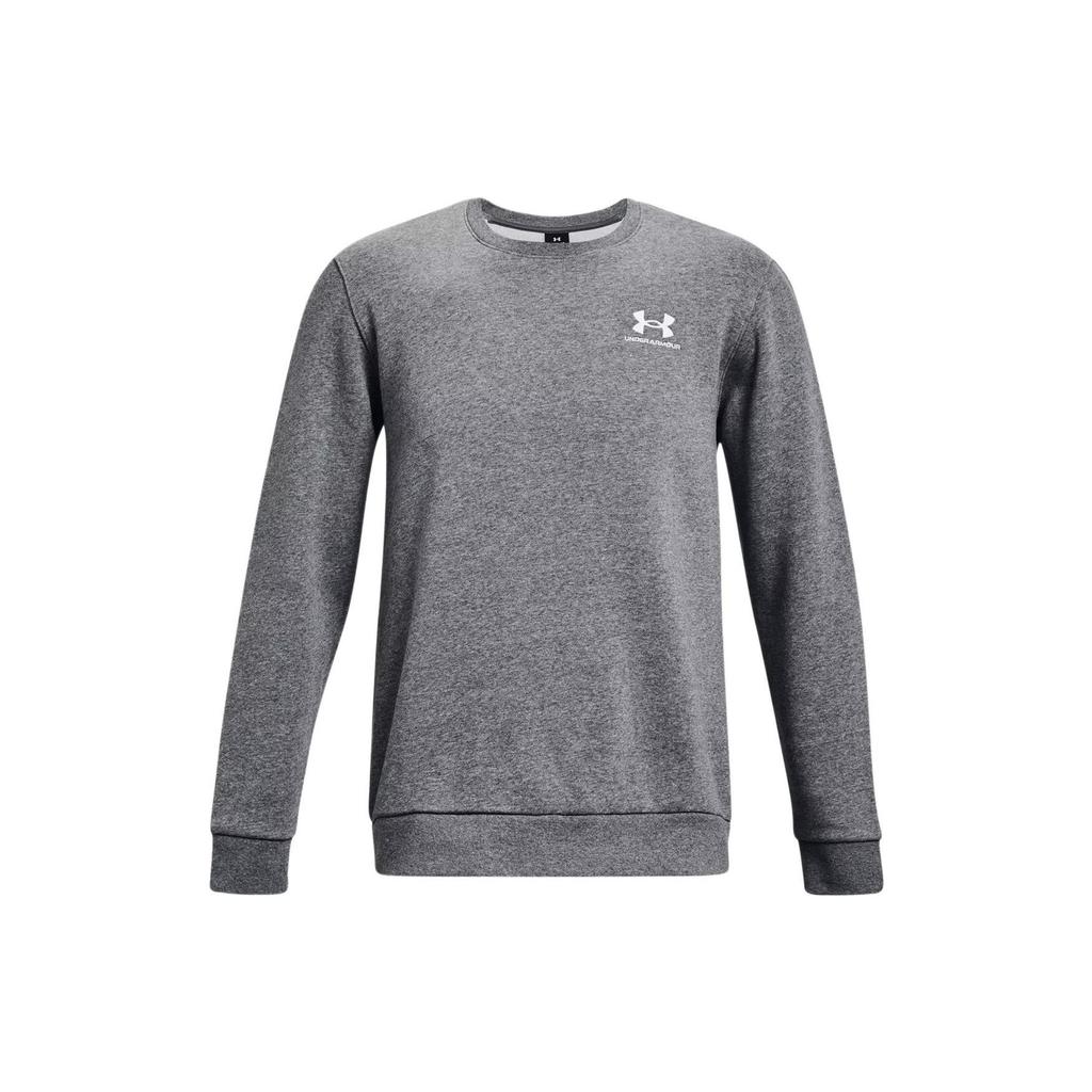 Under Armour Solid Logo Print Crew Neck Sweatshirt Men Tops Peach Grey 1374250-012
