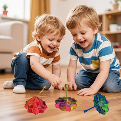 Yousheng 3D Printed Fractal Fidget Star Stress Anxiety Relief Expanded Star Sensory Toy with Handle Whirling Spiral Expandable Star Decompression Toy