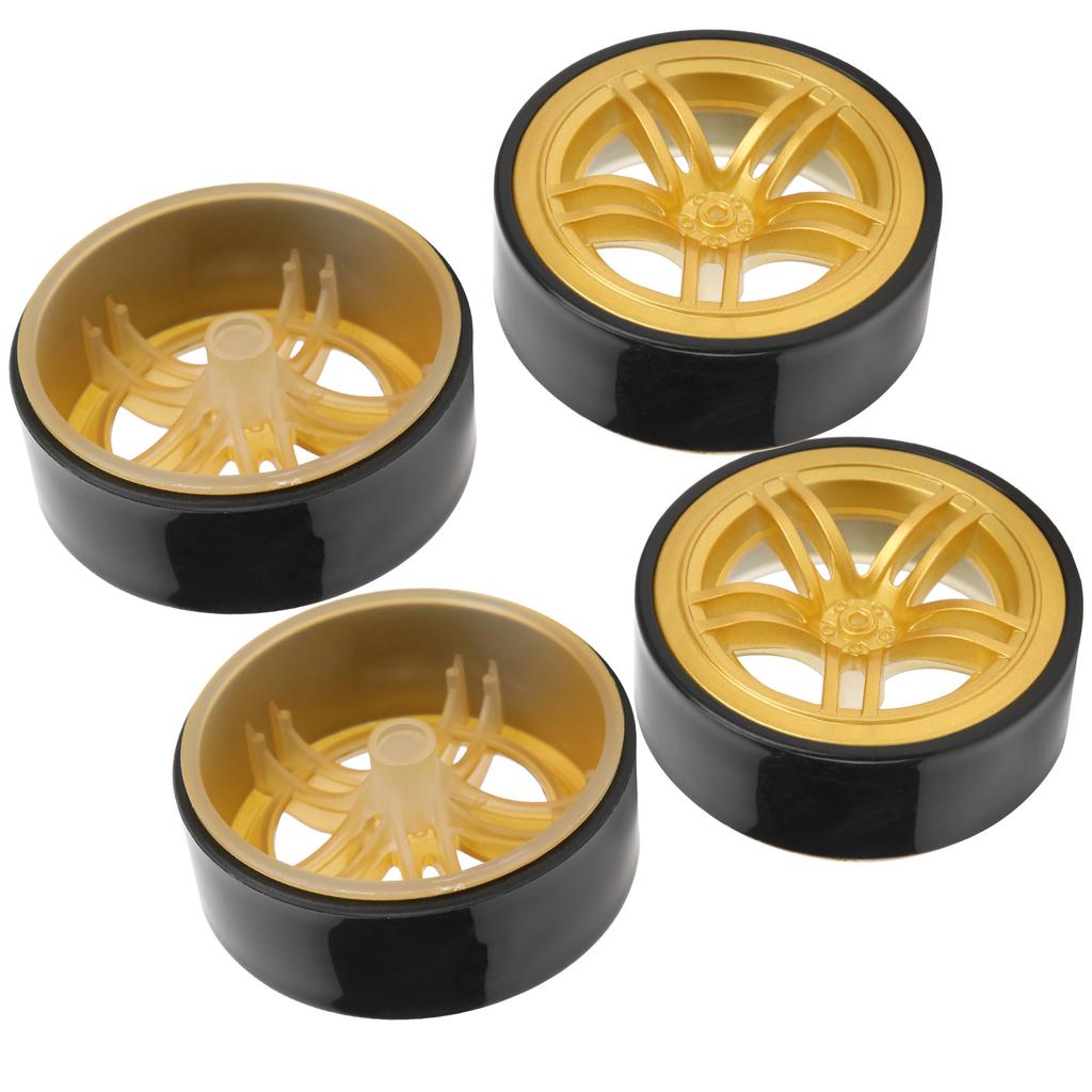 4pcs RC 6 Spoke Plastic Wheel Rims with Rubber Tires for 1 10 RC Drift Car OnRoad Drifting Car