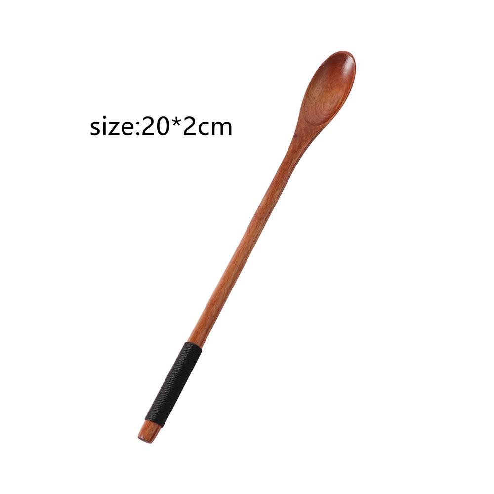 

Wooden Milk Honey Soup Spoon Solid Wood Tableware Long Handle Teaspoon Coffee Spoon Stir Stick Kitchen Accessories Sets