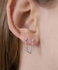 Tatiana (Silver 925) Double Hole Cubic Bridge Earrings Ec3281