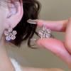 Korean Sweet Zirconia Double-Sided Floral Earrings - Luxury, High-End, Fashionable Jewelry for Women