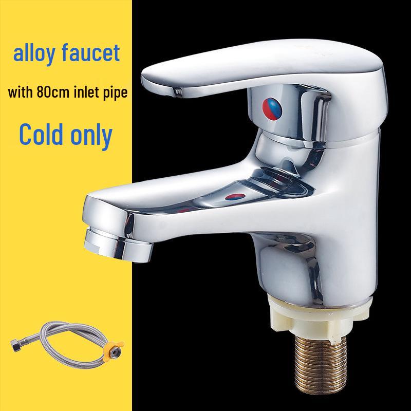 All-Copper Single Hole Hot and Cold Bathroom Countertop Basin Faucet