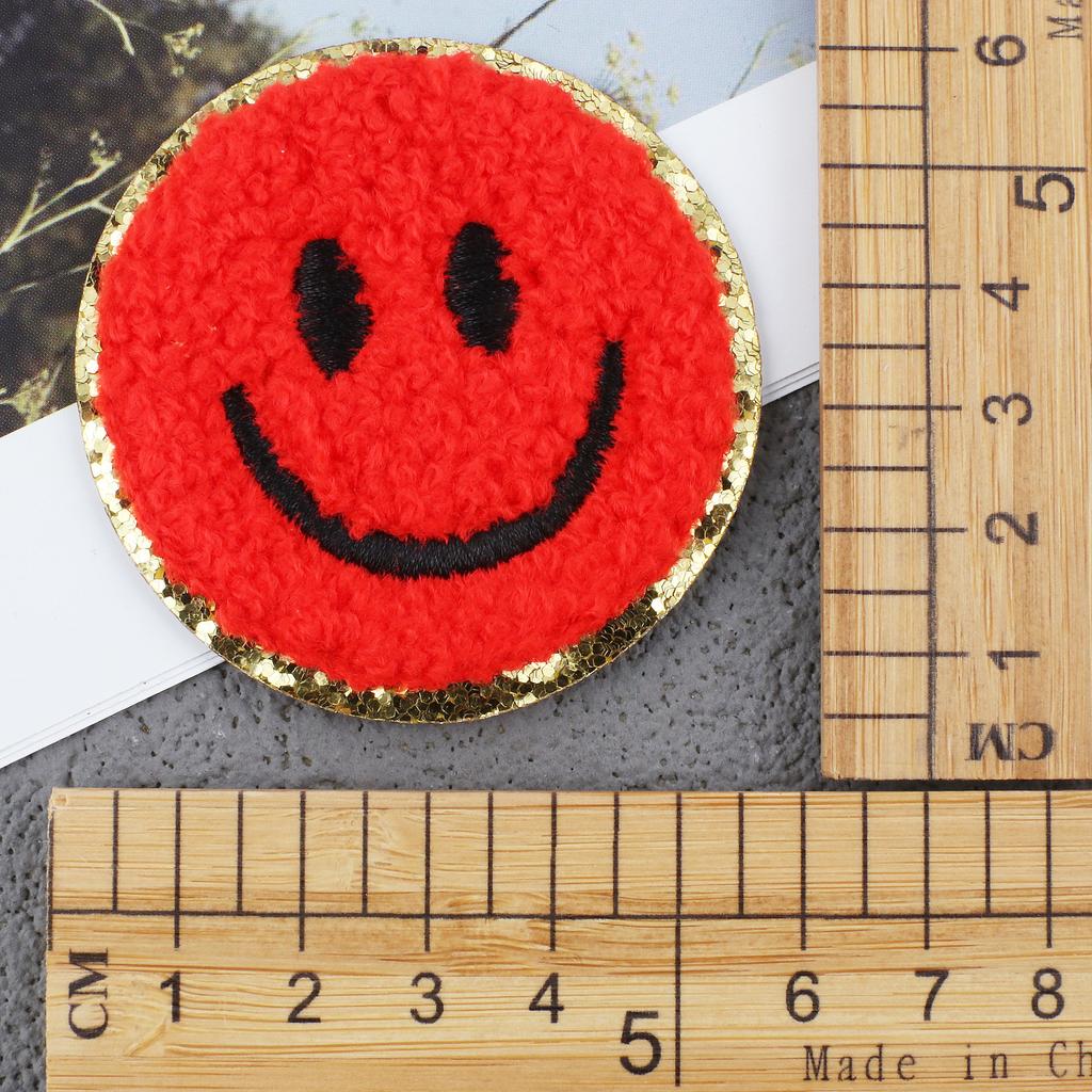 Mixed Color English Alphabet Embroidery Cloth Sticker Digital Towel Embroidery Computer Embroidery Stamp Clothes Smiley Face Patch Sticker