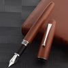 Gullor Natural Wood Fountain Medium Ink Screw Silver Clip Pen, Nib, Converter, Cap,