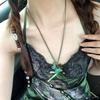 Colorful Vintage Necklace Green Chain Necklace New Choker  for Women