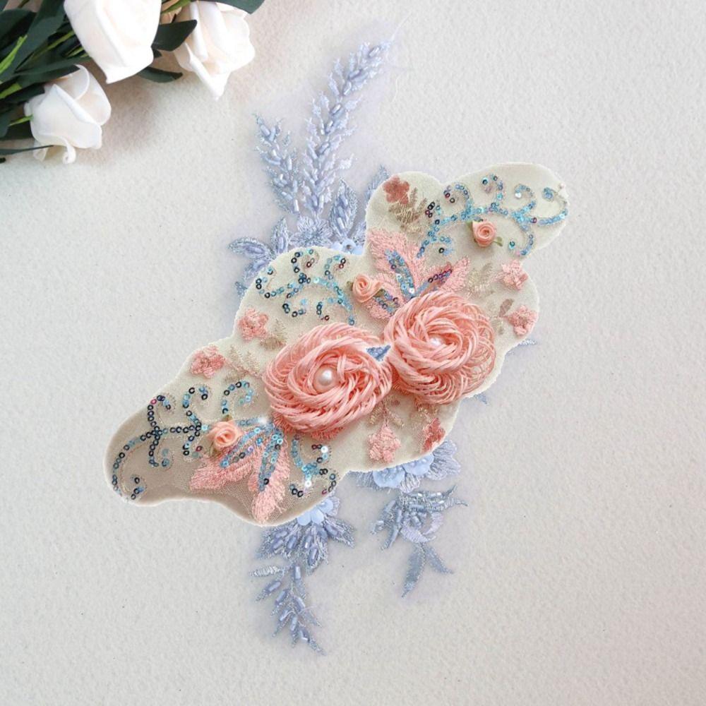 Detailed Embroidery Flower Decorations Patches Handmade Cloth Applique  Dressmaking