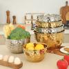 Gold Stainless Steel Hammer Point Fruit Bowl Salad Plate Egg Pot Thickened Baking Mixing Cooking Bowl Creative Decoration