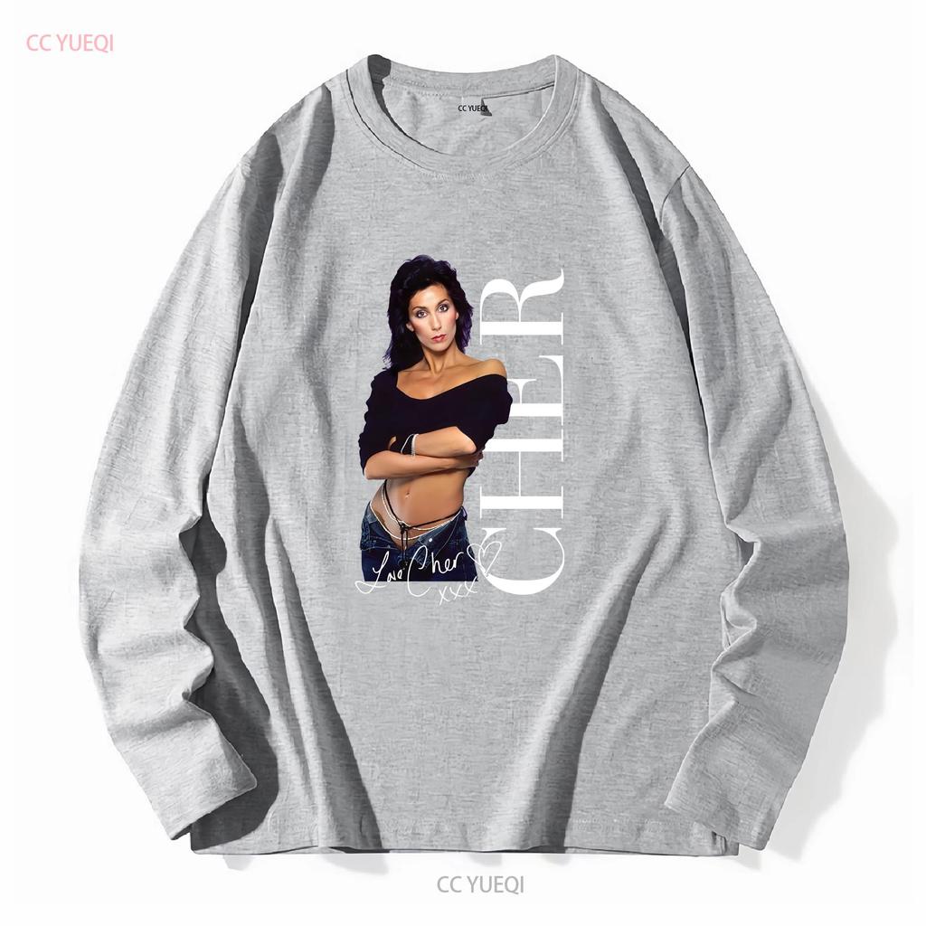 Cher Signature T Shirt For Fans Unisex All Size Long Or Short Sleeves Vintage Washed Designer Clothes Slightly Stretched Casual