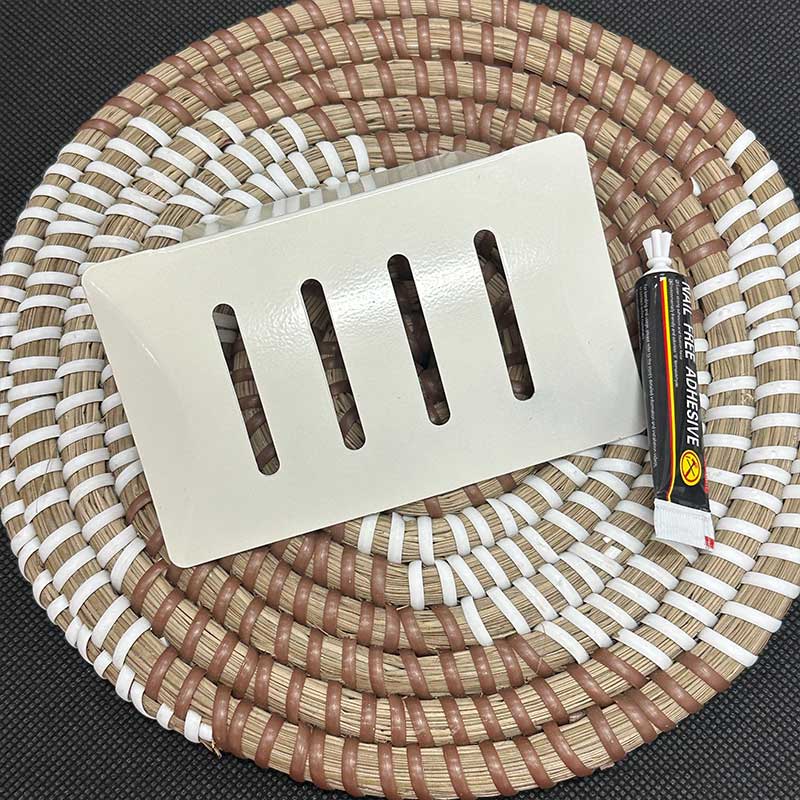 

Black Carbon Steel Soap Box Wall Mount Storage Rack with Drainage, Anti-Rust Bathroom Organizer 1PC белый