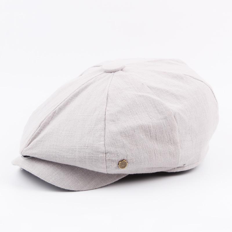 

HT2327 Hot Sale Summer Sun Caps for Men Women Berets Solid Plain Octagonal Flat Caps Artist Painter Beret Hat Gastby Beret Cap світло-сірого кольору