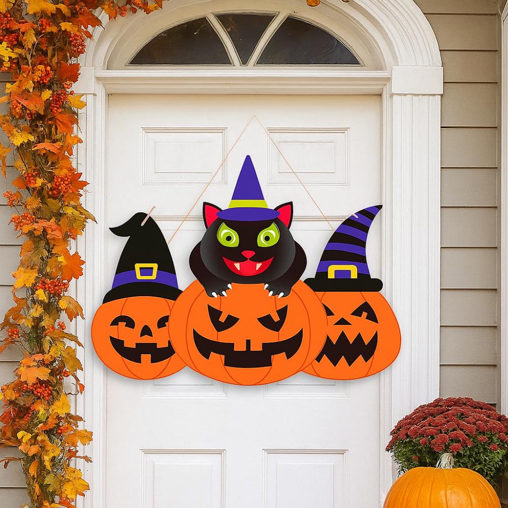 Pumpkin Shape Wooden Pumpkin Signs Wooden Pumpkin Porch Sign  Front Door Decor