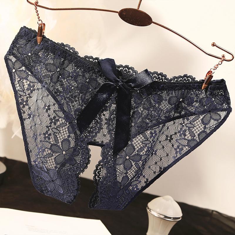 Panties female sexy charming lace open crotch free transparent large size temptation low waist Japanese large size briefs