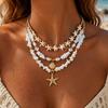 European and American personalized soft pottery necklace fashion coconut tree starfish flower pendant long necklace stacked collarbone chain