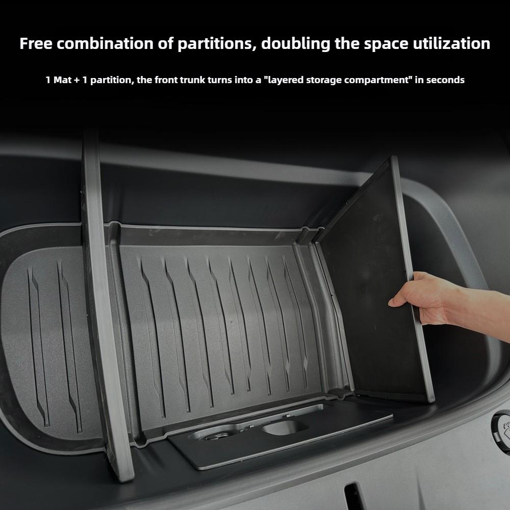 for Tesla Model Y Juniper 2025 Front Trunk Mat Partition Board TPE Frunk Protector Cushion Accessories Organizer Storage Board