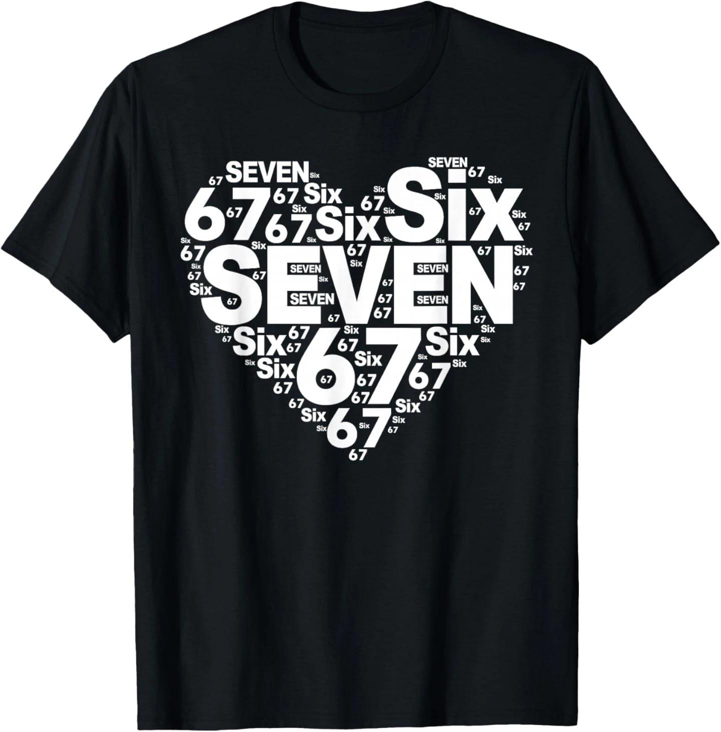 Funny 67 Meme Six Seven Heart Matching Couples Valentines T-Shirt 4XL