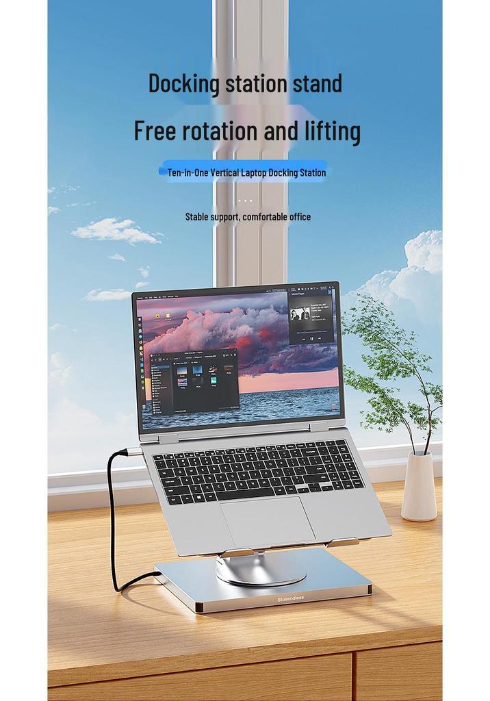 Rotating Tablet Stand with HDMI, Gigabit Ethernet, USB 3.0 Docking Station & Splitter