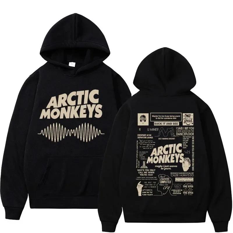 Retro Arctic Monkeys Music Tour Double Sided Print Hoodies Men Women Sweatshirt Oversized Y2K Hoodie Streetwear
