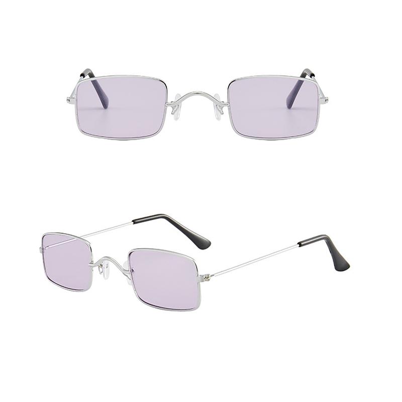 Square Womens Sunglasses Alloy Metal Small Frame Clear Single Bridge Men's Sun Glasses Vintage Chic Female Shades Red Yellow