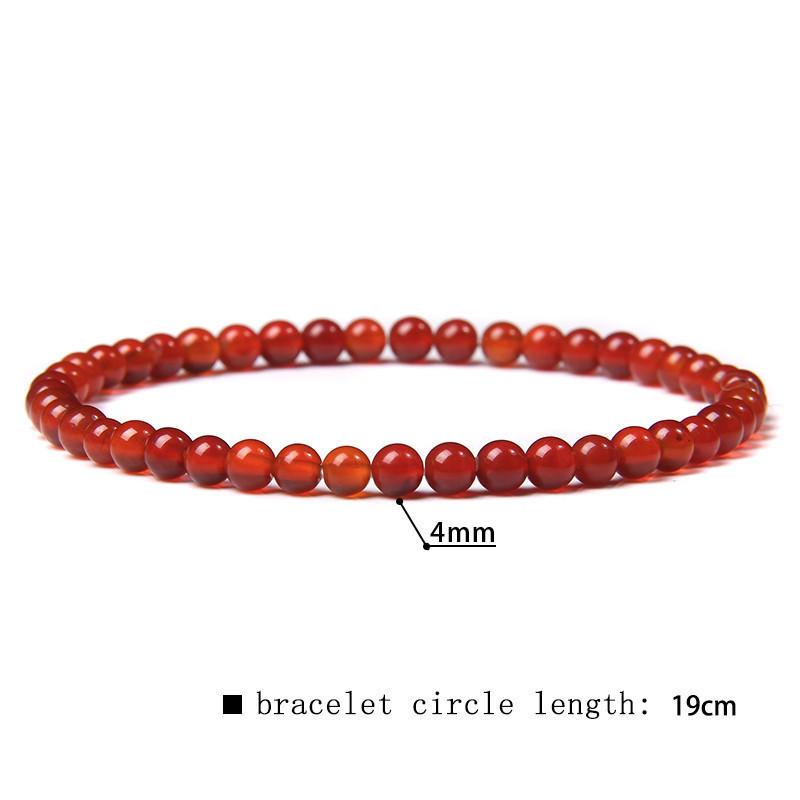 4mm Natural Agate Mini Energy Bracelet Women's Glossy Beads Semi-Precious Pulsera Jewellery Bracelet Bracelet