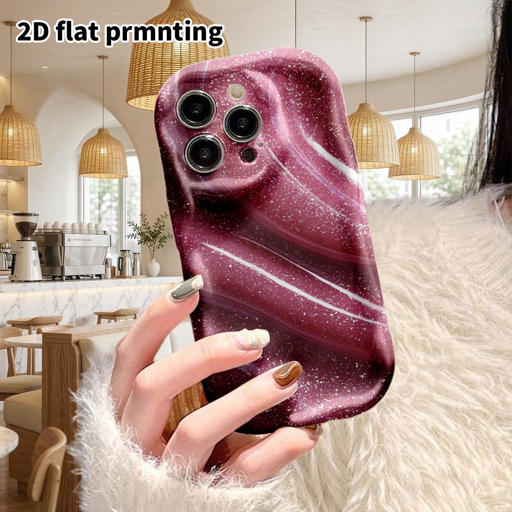 Phone Case: 2D Flat Design Suitable for iPhone 18, 17, 16, 15, 14, 13Pro Protective Case, Couple Style, Dark Red Texture, Christmas and Halloween Gift