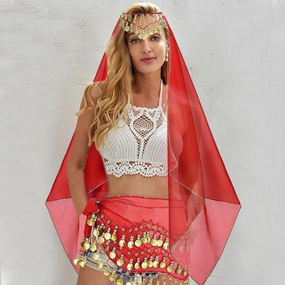 Coin Wrist Bracelets Women's Belly Dance Outfits Dance Costume Set Stage Performances