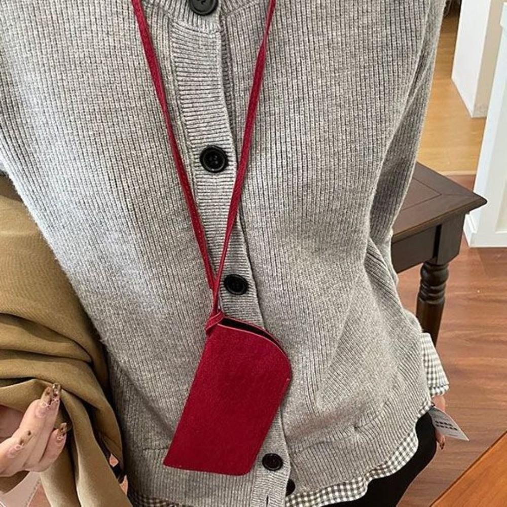 

Durable Sunglasses Storage Bag Solid Color Glasses Holder Protective Sleeve Eyewear Accessories червоний