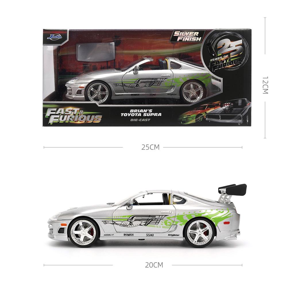 JADA 1:24 Fast & Furious 25th Anniversary Diecast Car – Metal Vehicles Collection Limited Edition