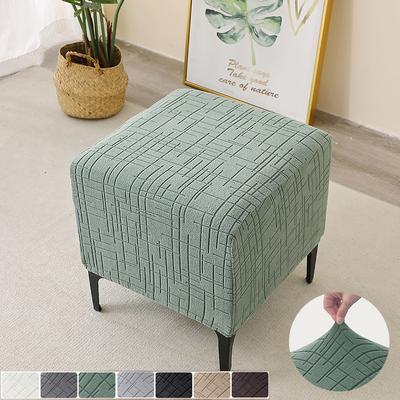 Thickened Full-Cover Solid Color Square Footstool Cover Simple Home Sofa Ottoman Protector