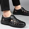 Fashion Luxury Men's Sandals Summer New Hollow Out Leather Shoes for Men Breathable Casual Shoes Fashion High Quality Men Sandalias 2024
