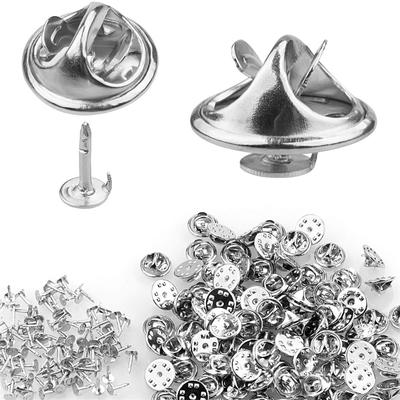 100pc Metal Pin Back Brooch Badge Holder Base For DIY Jewellery Material Making Supplies Craft Novel Sewing Accessories