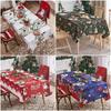 140*100cm Christmas Table Cover Waterproof Cartoon Pattern Christmas Tablecloth Festive Print Easy Clean Vintage Tablecloth