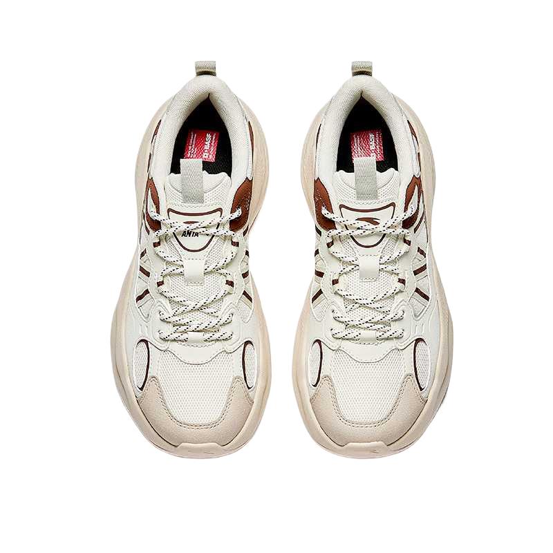 ANTA Men Retro Casual Dad Shoes Off White Brown 112548840-2