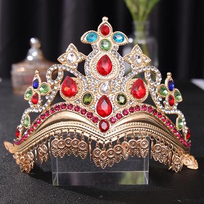 Retro Haarschmuck Hochzeitskrone Braut Kopfschmuck Frau Barock Kristall Strass Tiaras Kronen Hochzeit Haarschmuck