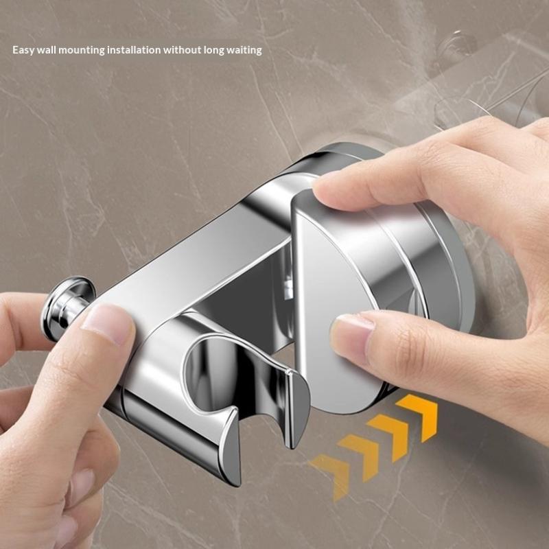No Drill Suction Cup Shower Head Holder Adjustable Wall Mounted Shower Bracket Universal Bathroom Shower Base Accessories