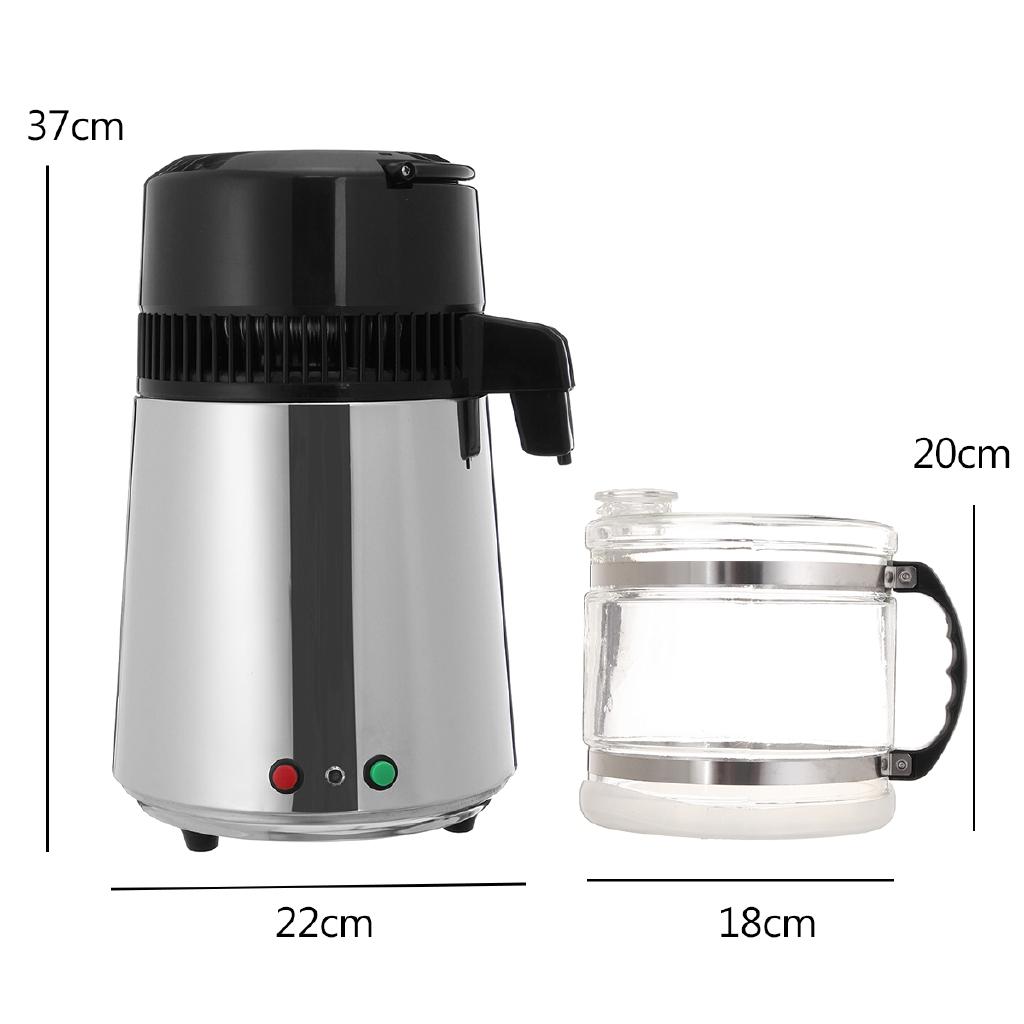 750W Stainless Steel Distilled Water Machine Portable Two-button Household Water Filter 4L With Over-temperature Function