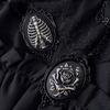 Gotische Schwarze Rose Anhänger Halskette mit freiliegendem Totenkopf Design - Handgefertigt für Liebhaber dunkler Subkulturen